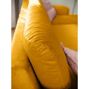 Canapé d’angle Tatan Microfibre Faria: Jaune - Méridienne courte à droite (vue de face) - Sans repose-pieds