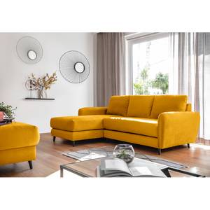 Ecksofa Tatan Microfaser Faria: Gelb - Longchair davorstehend links - Ohne Hocker