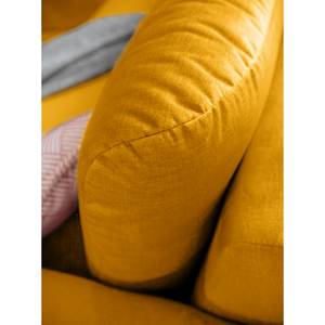 Canapé d’angle Tatan Microfibre Faria: Jaune - Méridienne courte à gauche (vue de face) - Sans repose-pieds