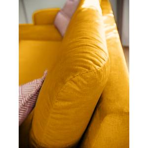 Canapé d’angle Tatan Microfibre Faria: Jaune - Méridienne courte à gauche (vue de face) - Sans repose-pieds