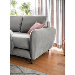 Ecksofa Tatan Microfaser Faria: Grau - Longchair davorstehend links - Ohne Hocker