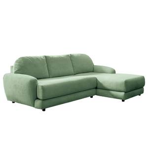 Ecksofa Tandil Webstoff Dolly: Mintgrün - Longchair davorstehend rechts - Ohne Hocker