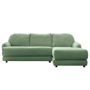 Ecksofa Tandil Webstoff Dolly: Mintgrün - Longchair davorstehend rechts - Ohne Hocker