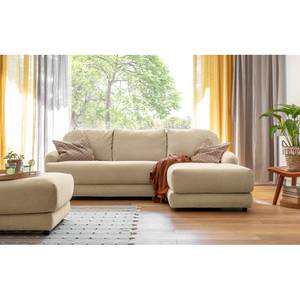 Ecksofa Tandil Webstoff Dolly: Beige - Longchair davorstehend rechts - Ohne Hocker