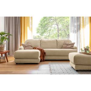 Hoekbank Tandil Geweven stof Dolly: Beige - Longchair vooraanzicht links - Zonder hocker