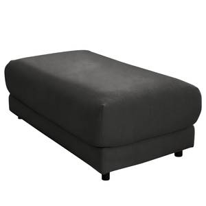 Ecksofa Tandil Webstoff Dolly: Schwarz - Longchair davorstehend rechts - Mit Hocker