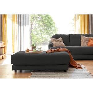 Ecksofa Tandil Webstoff Dolly: Schwarz - Longchair davorstehend rechts - Mit Hocker