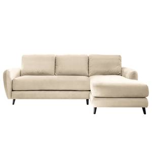 Ecksofa Tatan Microfaser Faria: Kashmir - Longchair davorstehend rechts - Mit Hocker