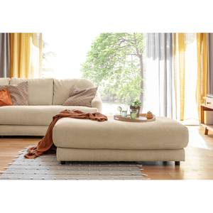 Ecksofa Tandil Webstoff Dolly: Beige - Longchair davorstehend links - Mit Hocker