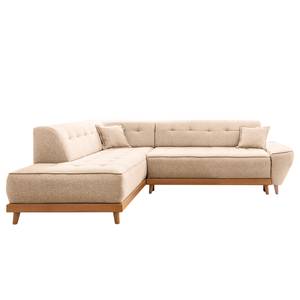 Ecksofa Surribas II Webstoff Lark: Beige - Ottomane davorstehend links