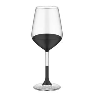 Rodewijnglas Dark (set van 6) transparant glas - zwart