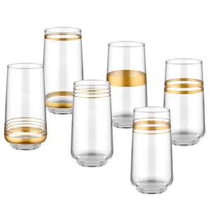 Longdrinkglas Montella (6er-Set) Klarglas - Gold