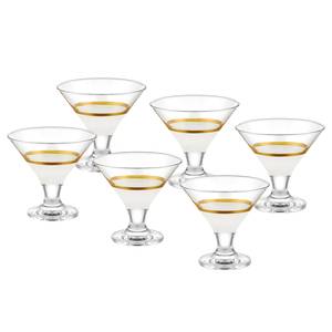 Martini-glas Penta (set van 6) transparant glas - wit/goudkleurig