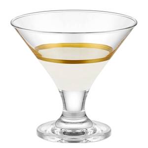 Martini-Glas Penta (6er-Set) Klarglas - Weiß / Gold