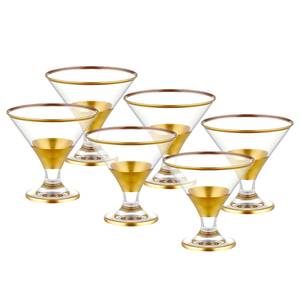 Martini-glas Patio (set van 6) transparant glas - goudkleurig