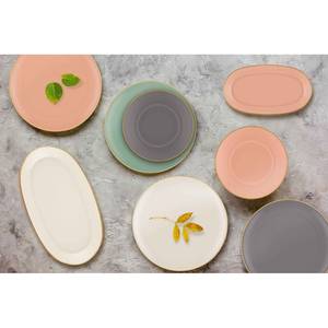 Servierschale Fine Line Keramik - Creme - 2er Set
