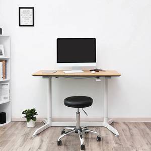 Bureau Tobi (in hoogte verstelbaar) - eikenhouten look/wit