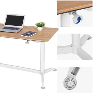 Bureau Tobi (in hoogte verstelbaar) - eikenhouten look/wit