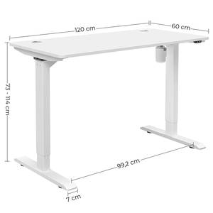 Schreibtisch Viana (Höhenverstellbar) - Weiß - Breite: 120 cm