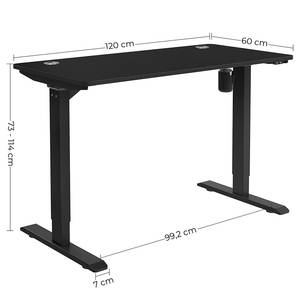 Schreibtisch Viana (Höhenverstellbar) - Schwarz - Breite: 120 cm