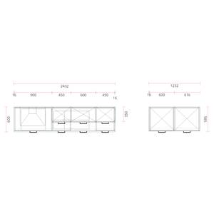 Küchenzeile ConceptC I Schwarz / Eiche Sierra Dekor - Ausrichtung rechts - Ohne Elektrogeräte
