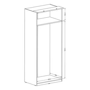 Armoire Optima II Blanc - Largeur : 90 cm - Sans portes miroir