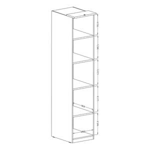 Draaideurkast Optima II Eikenhoutlook Artisan - Breedte: 45 cm - Met spiegeldeuren