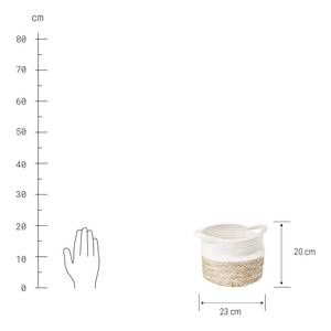 Korb COTTON BRAID Baumwolle / Seegras - Natur / Weiß - Durchmesser: 23 cm