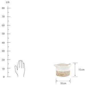 Korb COTTON BRAID Baumwolle / Seegras - Natur / Weiß - Durchmesser: 18 cm