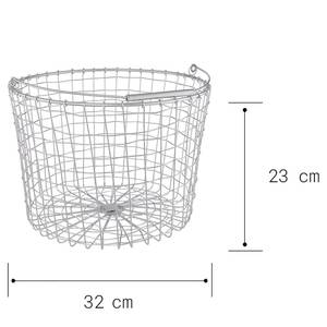 Korb mit Henkel GRID Eisen - Silber - Durchmesser: 32 cm