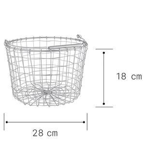 Korb mit Henkel GRID Eisen - Silber - Durchmesser: 28 cm