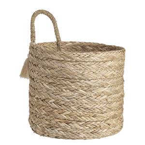 Panier avec pompon BASIC BRAID Zostère naturel - Diamètre : 27 cm