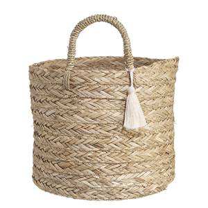 Panier avec pompon BASIC BRAID Zostère naturel - Diamètre : 27 cm