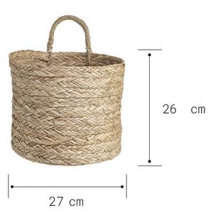 Panier avec pompon BASIC BRAID Zostère naturel - Diamètre : 27 cm