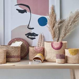 Panier ISALO V Raffia - Naturel / Rose