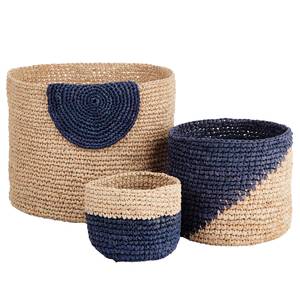 Korb ISALO VII Raffia - Natur / Blau