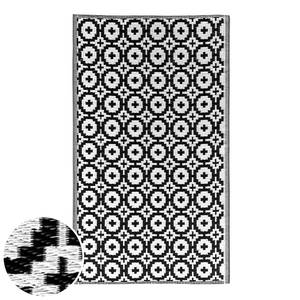 In-/Outdoorteppich COLOUR CLASH Mosaik I Polypropylen, davon mind. 20% recyceltes - Schwarz / Weiß - 90 x 150 cm