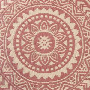 In-/ Outdoorteppich COLOUR CLASH III Polypropylen / recyceltes Material - Rot / Creme - Durchmesser: 118 cm