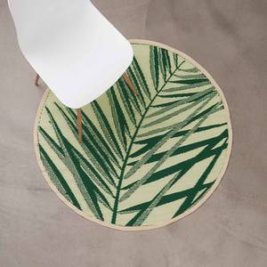 Outdoorteppich COLOUR CLASH Palmblatt Polypropylen / recyceltes Material  - Grün / Creme
