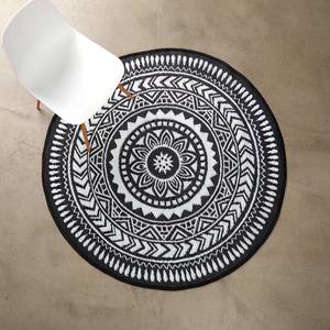 In-/ Outdoorteppich COLOUR CLASH Mosaik Polypropylen - Schwarz / Weiß