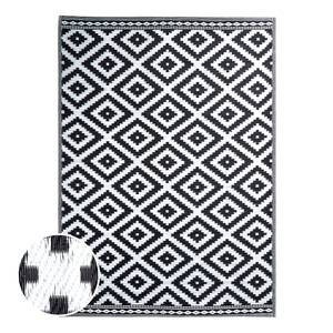 Tapis int. / ext. COLOUR CLASH Ethno Polypropylène - Noir / Blanc