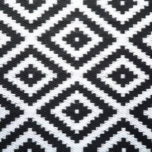 Tapis int. / ext. COLOUR CLASH Ethno Polypropylène - Noir / Blanc