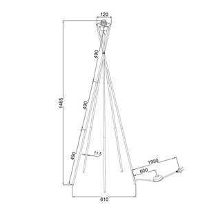 Staande lamp Lima katoen/ijzer - 1 lichtbron - Beige