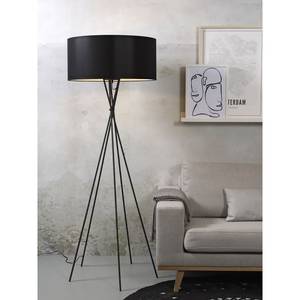 Lampadaire Lima Coton / Fer - 1 ampoule - Noir