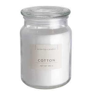 Bougie parfumée Cotton SCENTED CANDLE Verre transparent / Cire - Blanc