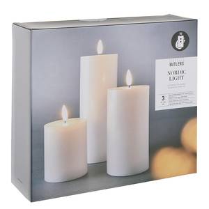 Bougies LED NORDIC LIGHT - Lot de 3 Cire - Blanc - Blanc