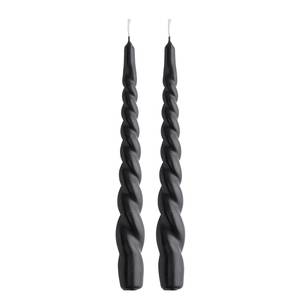 Kerzen-Set TWISTED (2er-Set) Wachs - Schwarz