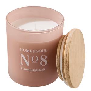 Bougie parfumée Flower HOME & SOUL Pin certifié FSC® / Cire de soja / Paraffine / Verre - Rose