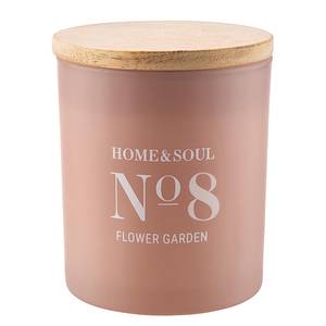 Geurkaars Flower HOME & SOUL FSC®-gecertificeerd pijnboomhout/sojawas/paraffine/glas - roze