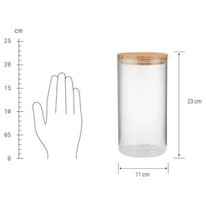 Vorratsglas WOODLOCK Borosilikatglas / Bambus - Transparent - Höhe: 23 cm